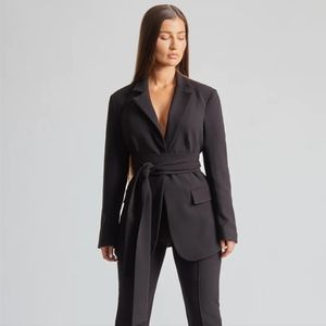 Because of Alice Classic Black Blazer with Belt NWOT